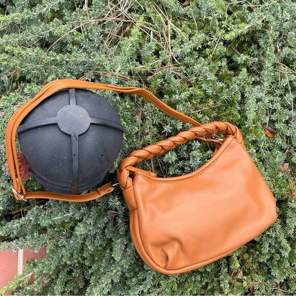 Billini Braided Handle Jovie Handbag Crossbody Convertible Boho Caramel Brown - Picture 4 of 8